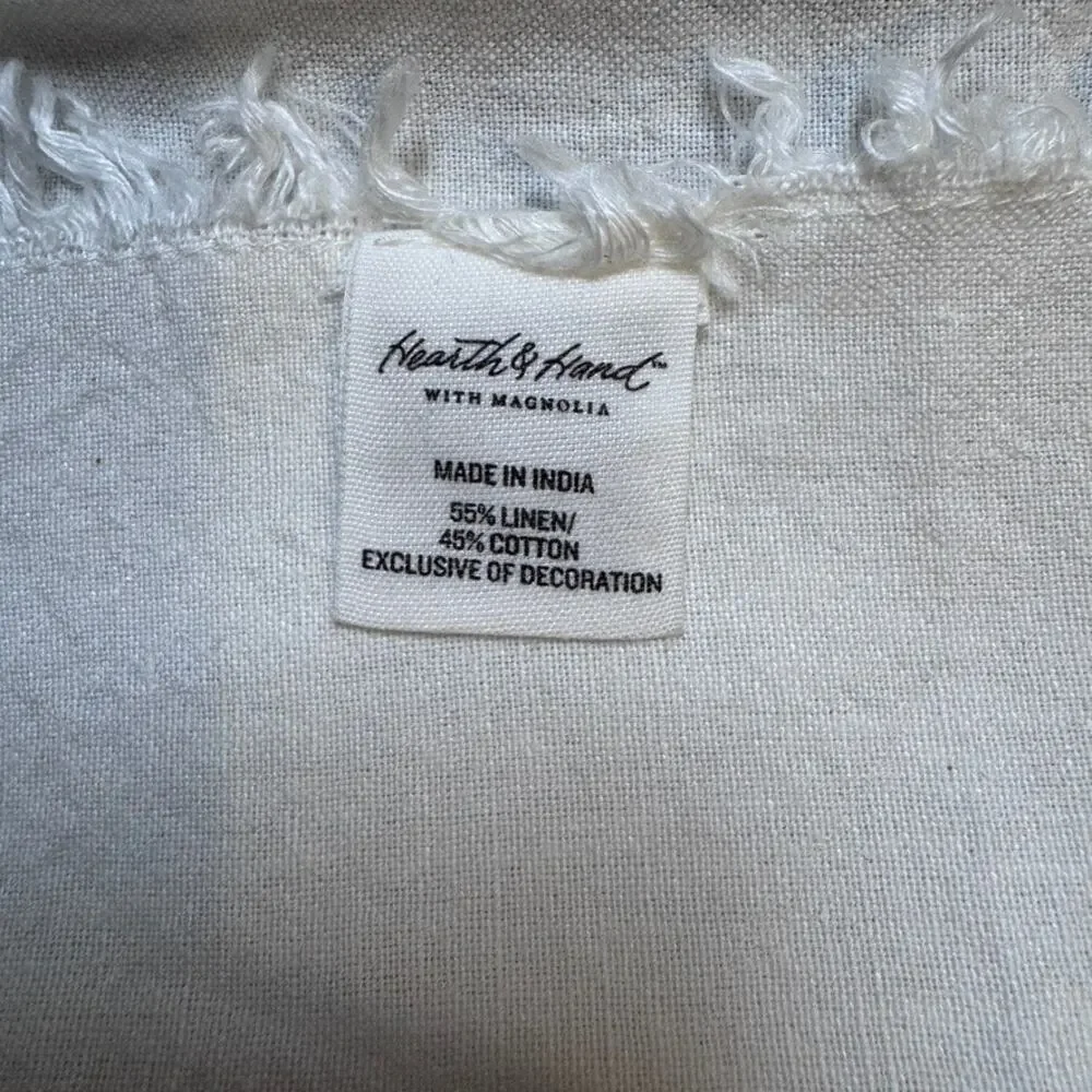 Hearth & Hand Magnolia Antler Napkins Set 4 Linen Cotton Fringe 20x20